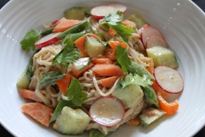 Noodle salad with satay